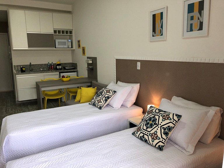 204 @flatsnagranja - Studio bem localizado para 3p