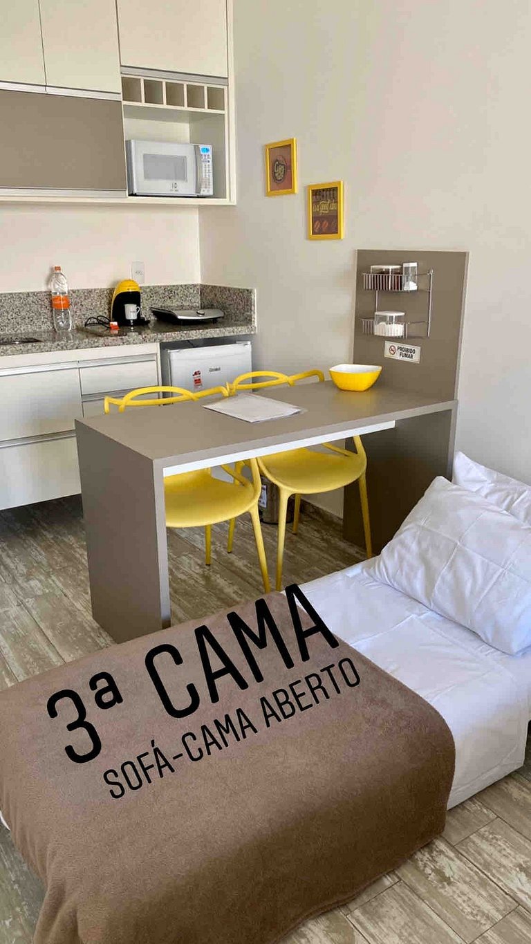 204 @flatsnagranja - Studio bem localizado para 3p